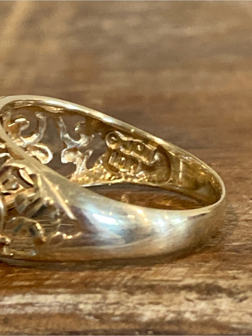 Vintage 10k Yellow Gold JCM Openwork Filigree Band Ring Women's Jewelry Size 7 - Picture 6 of 16